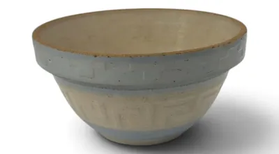Sale Photo Thumbnail #38: Stoneware advertising mixing bowl
