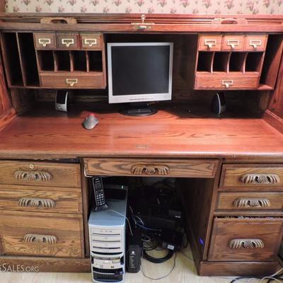 Oak Roll Top Desk