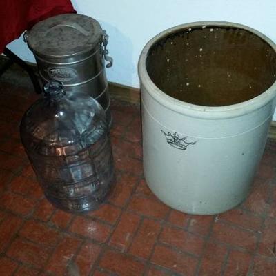 Vintage 5 Gallon CRISA Bottle/ 15 Gallon Crock