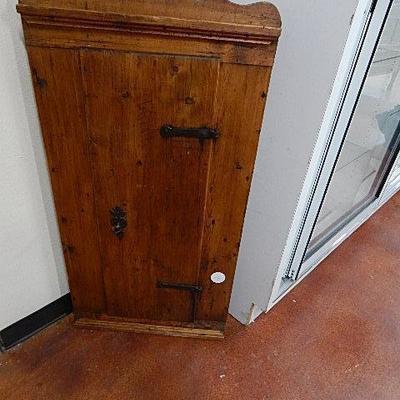 Small early pine corner cabinet