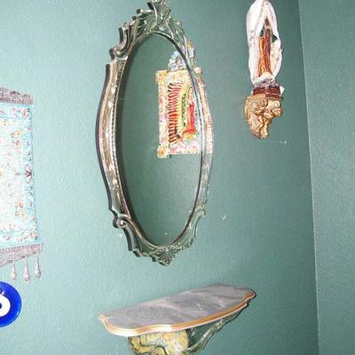 Venetian mirror - we have a lamp, too.