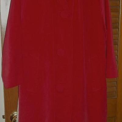 Stunning 1960's Red Velveteen Swing Coat by
Marguerite Rubel San Francisco
