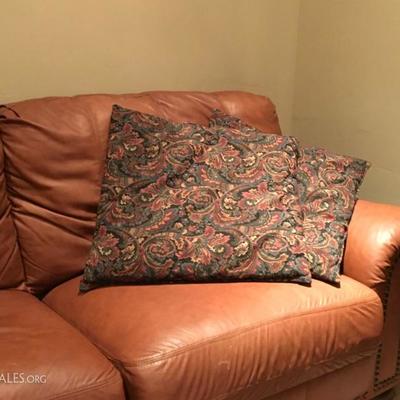 Detail of leather sofa