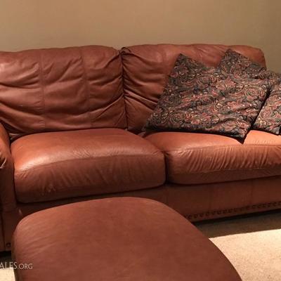Leather loveseat