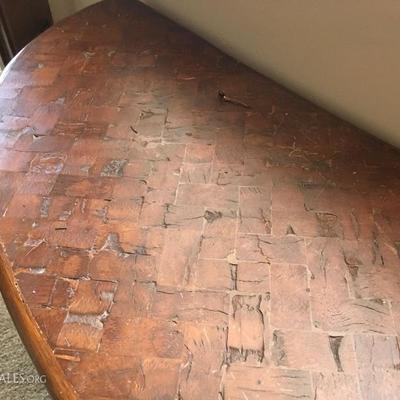 Detail of half moon table