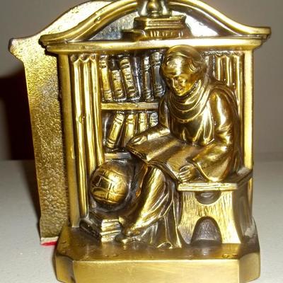 Solid brass bookends.