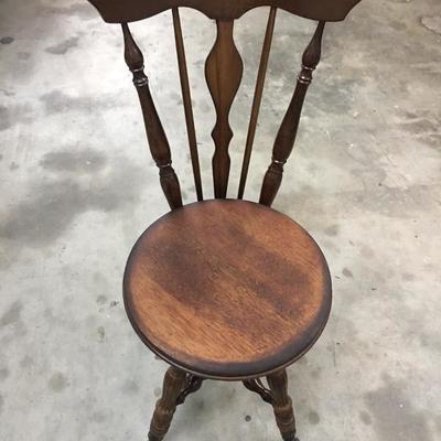 Antique adjustable mahogany music stool