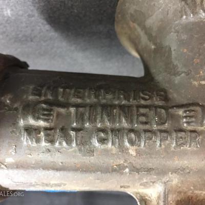 Antique cast iron meat grinder