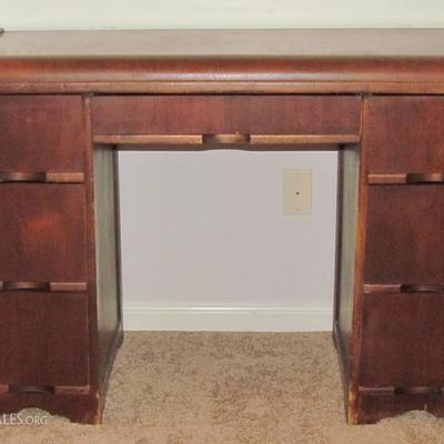 Depression Era Student Desk Walnut Solids and Veneers