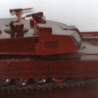  M-1 Abrams Tank Mahogany, handmade wooden model