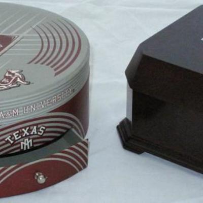 Texas A&M Maroon & White Jewelry Box and Wooden Musical Jewelry Box