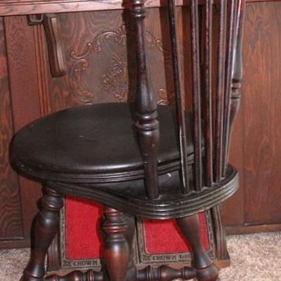 Antique Glass Ball and Claw Organ Stool