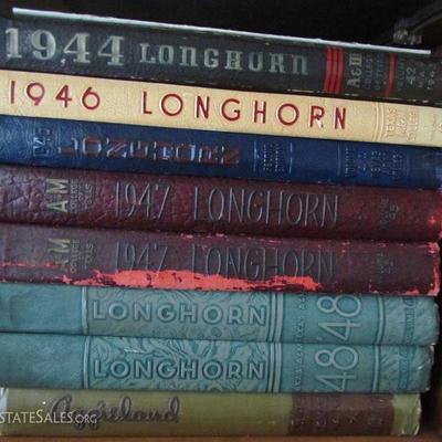Texas A&M Longhorn Yearbooks (1940's).  In 1949 the yearbook changed from "Longhorn" to "Aggieland"