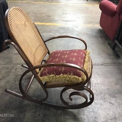 Vintage cane rocking chair