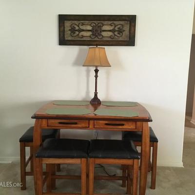 Bistro table with 4 stools