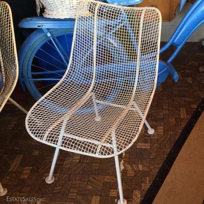 Four MCM Woodard metal "mesh" chair 1950's-1960's;  $25 ea