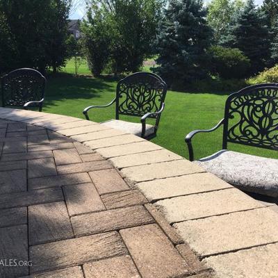 set of 4 patio bar stools (3 pictured)