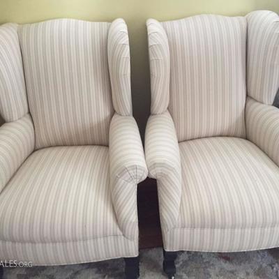 Matching Striped Armchairs.
