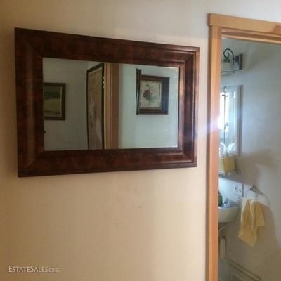 Antique larger sized original silvered mirror with Ogee molding ca. late 19th century. Excellent condition