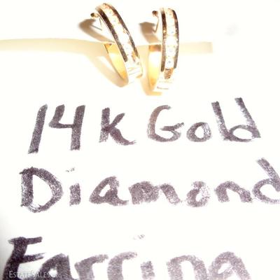 14k gold diamond earrings