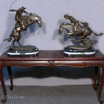 Portion of After Frederic Remington Bronze Sculptures