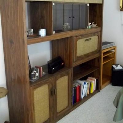 Drop front desk wall unit.