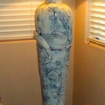 Porpoise floor lamp.