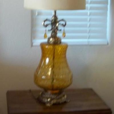 One of 2 night tables of bedroom set.