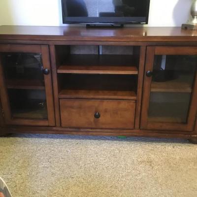 TV media console with inlaid rock!
