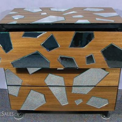 Three Drawer Mirrored Chest