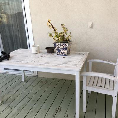 Wood patio set