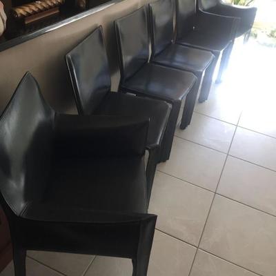 Mid-Century Modern Furniture. Mario Bellini for Cassina Black Leather Cab Chairs. J.B. Van Sciver Chairs: Set of 4
Westnofa Furniture...