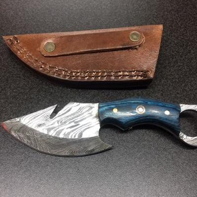6" Damascus Full Tang Skinner Knife with