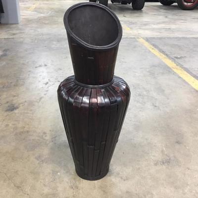26" Black Bamboo Floor Vase