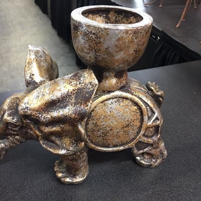Large Brass Elephant Candle Holder
