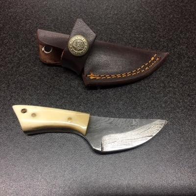 4" Miniature Damascus Knife with Camel B