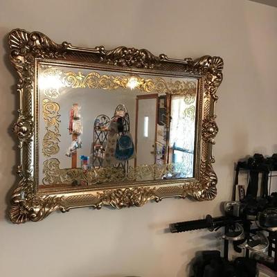 Large gold wall mirror