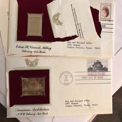 Gold plated collectible stamps