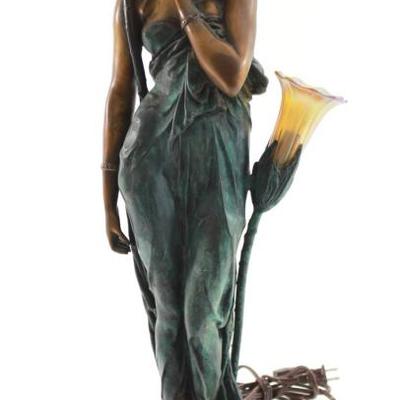 Lot 99: Contemporary Figural Lamp on Marble Base 