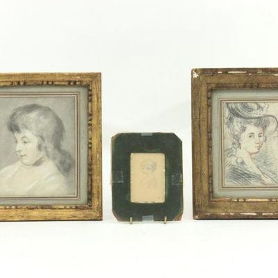 Lot 486: 3 French Portraits 