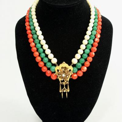 Lot 203: 19th Century Swedish 18K Gold Clasp Necklace 