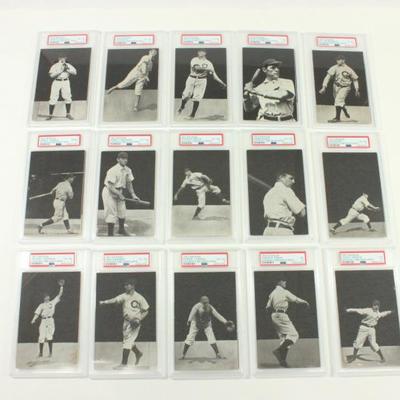 Lot 305: 15 Chicago Cubs 1907 Postcards PSA Graded 