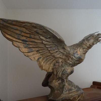 Antique brass eagle open wing attributed to the New England area.of 1900-1910