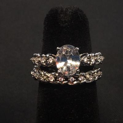 Sterling Silver Wedding Set Size 7