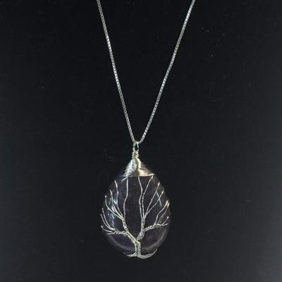 Waterdrop Tree Pendant 925 Sterling Silver