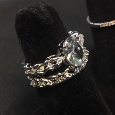 Sterling Silver Wedding Set Size 7