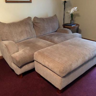 Family Heritage Estate Sales, LLC. New Jersey Estate Sales/ Pennsylvania Estate Sales. Grey Sofa with Ottoman. 