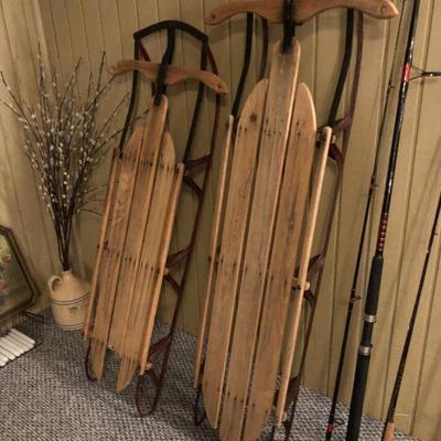  Family Heritage Estate Sales, LLC. New Jersey Estate Sales/ Pennsylvania Estate Sales. Sled. Fishing Poles. 
