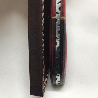 Custom Damascus Full Tang 7.5" Skinner Knife w/ Rosewood Handle & Leather Sheath