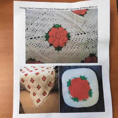 Hand crocheted bedspread